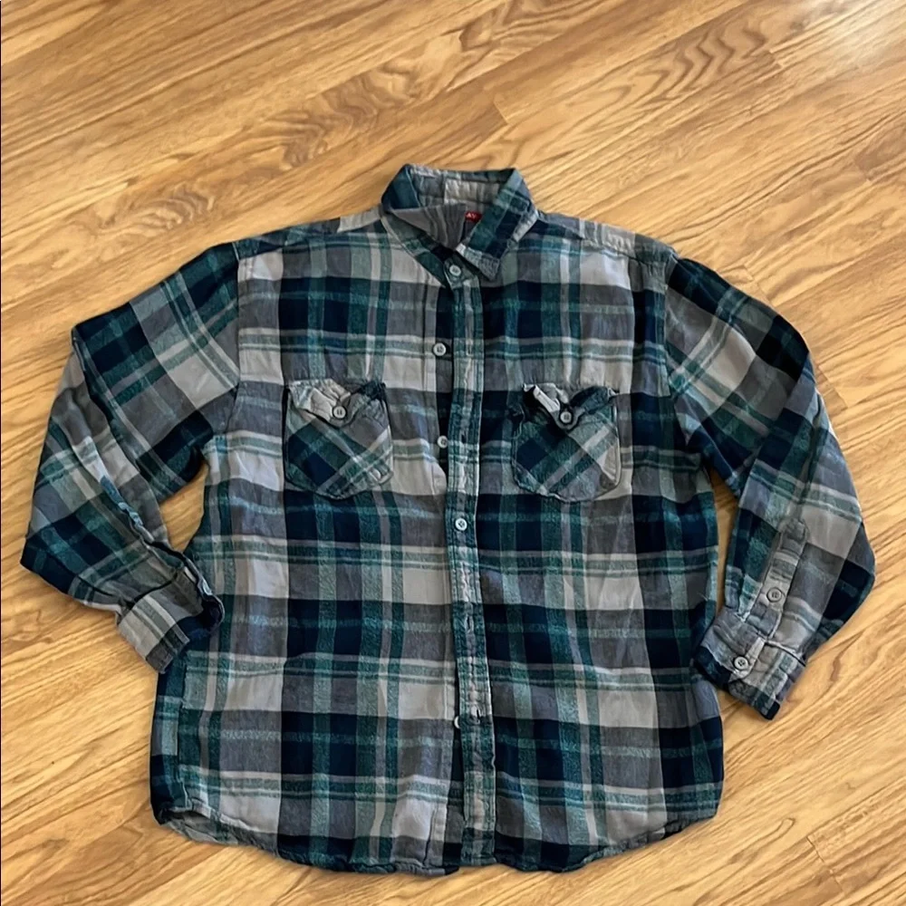 Ice Cube Flannel Shirt upcycled unisex Size XL - Picture 4 of 7